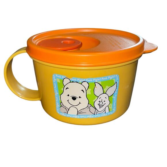 Tupperware Disney Microwave Soup Mug Winnie the Pooh Piglet 16oz 3155A Lot of 2 - Picture 5 of 14